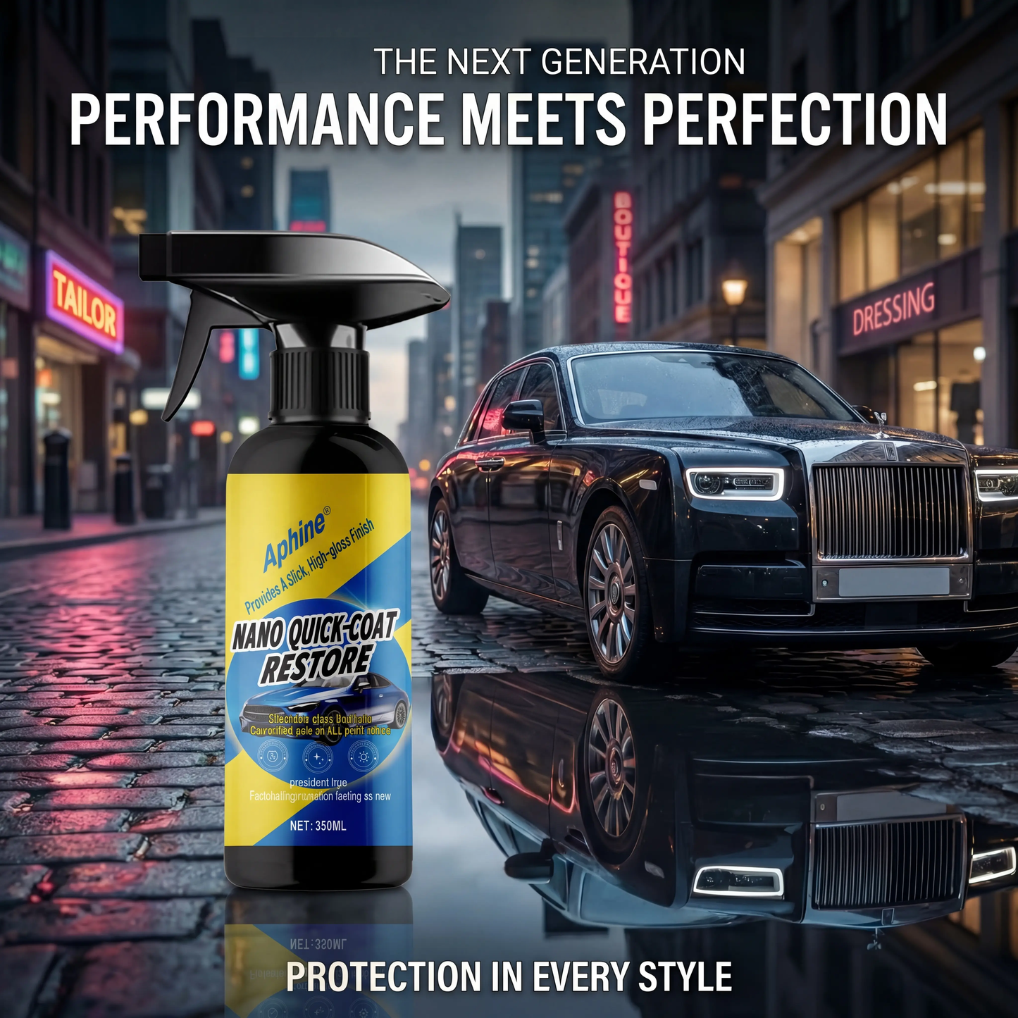 Aphine® Automotive Nano Coating Repair Agent - With Dust and Water Repellent Properties - Long-lasting and Durable with Gloss, Suitable for Continuous Use