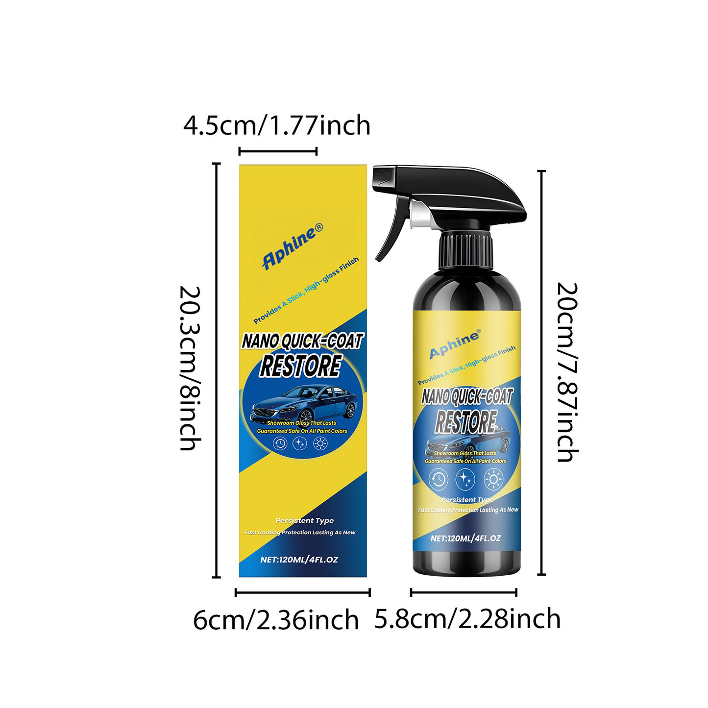 Aphine® Automotive Nano Coating Repair Agent - With Dust and Water Repellent Properties - Long-lasting and Durable with Gloss, Suitable for Continuous Use