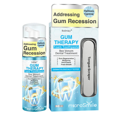 Rolimey® MicroSmile Zahnbehandlung mit Bienengift Ultrafeine Schaumzahnpasta mit Zungenschaber