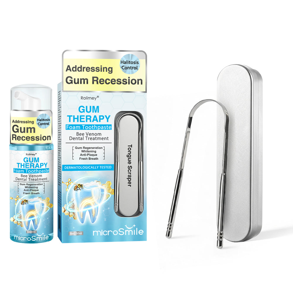 Rolimey® MicroSmile Zahnbehandlung mit Bienengift Ultrafeine Schaumzahnpasta mit Zungenschaber