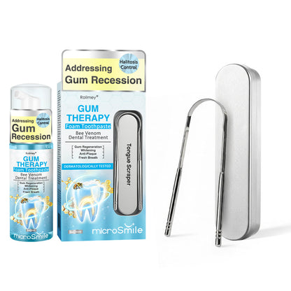 Rolimey® MicroSmile Zahnbehandlung mit Bienengift Ultrafeine Schaumzahnpasta mit Zungenschaber