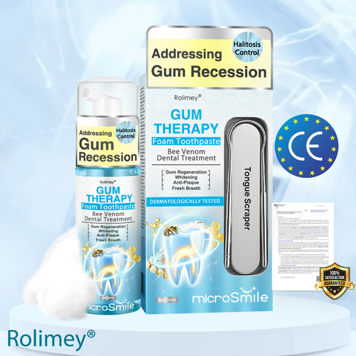 Rolimey® MicroSmile Zahnbehandlung mit Bienengift Ultrafeine Schaumzahnpasta mit Zungenschaber