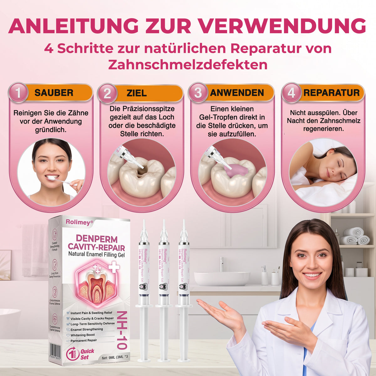 ⭐️Rolimey® DenPerm – Natürliches Zahnschmelz-Füllgel zur Kariessanierung
